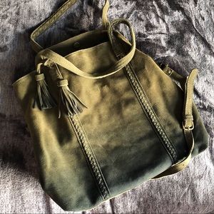NWT-MODA LUXE OLIVE SUEDE TOTE